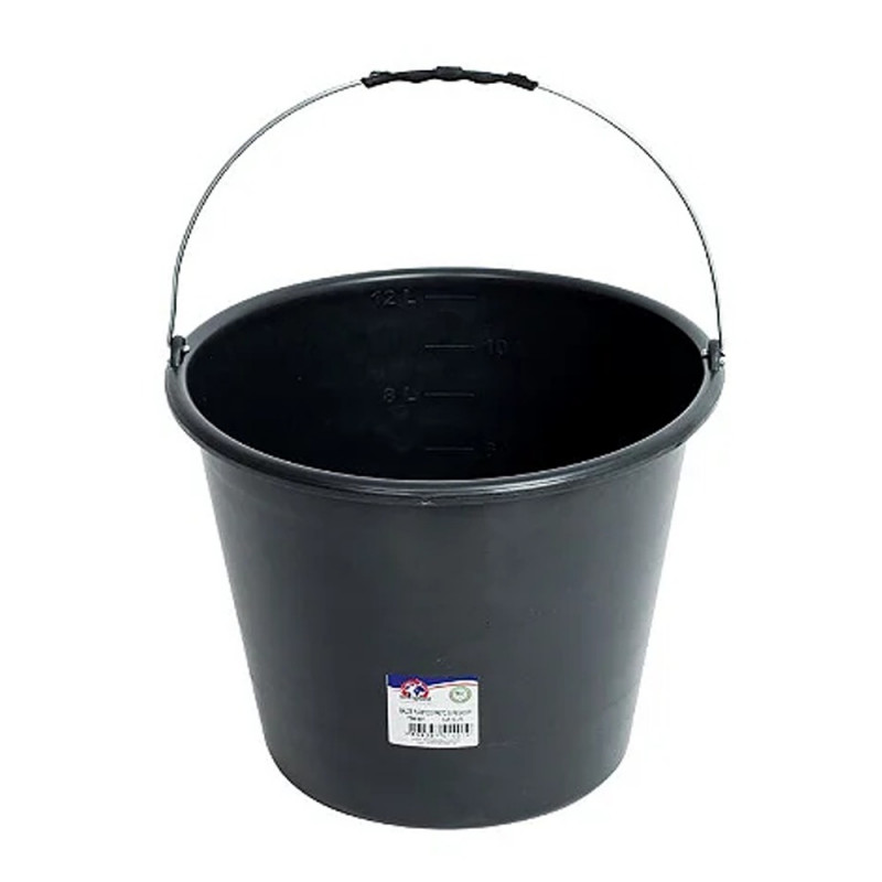 BALDE PLASTICO REFORCADO TERRAPLAST PRETO  12L