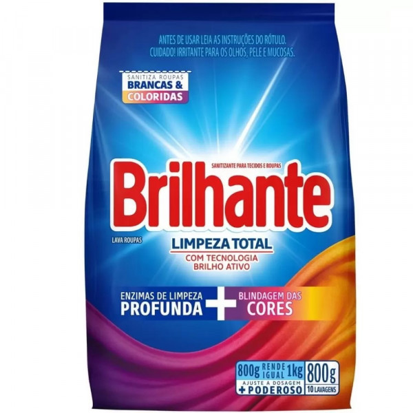 SABAO PO BRILHANTE LIMPEZA TOTAL SACHE  800g