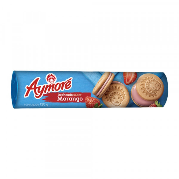 BISCOITO AYMORE RECHEADO MORANGO  120g