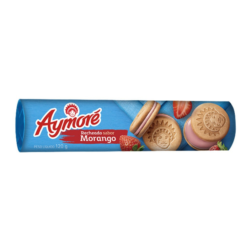 BISCOITO AYMORE RECHEADO MORANGO  120g