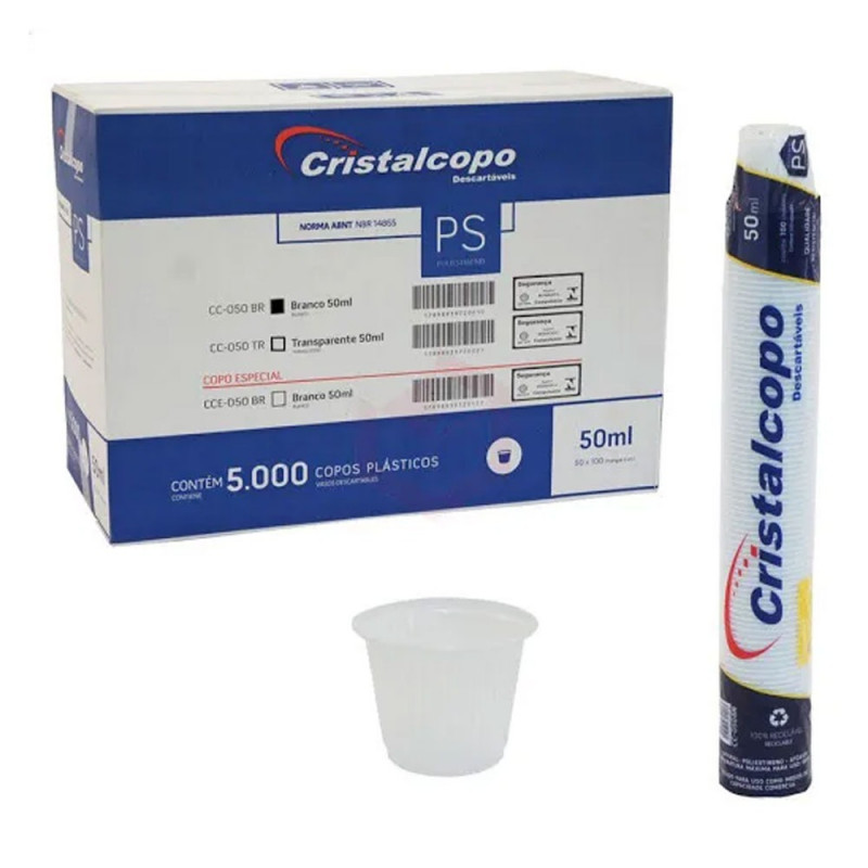 COPO DESCARTAVEL CRISTALCOPO BIODEGRADAVEL 100x50ml