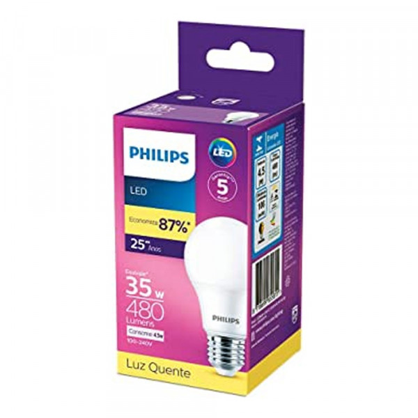 LAMPADA LED BULBO PHILIPS AMARELA  9W