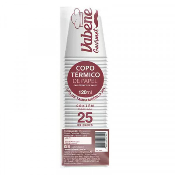 COPO PAPEL BRANCO VABENE 25x120ml