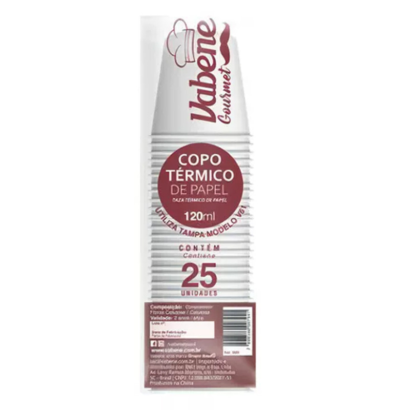 COPO PAPEL BRANCO VABENE 25x120ml