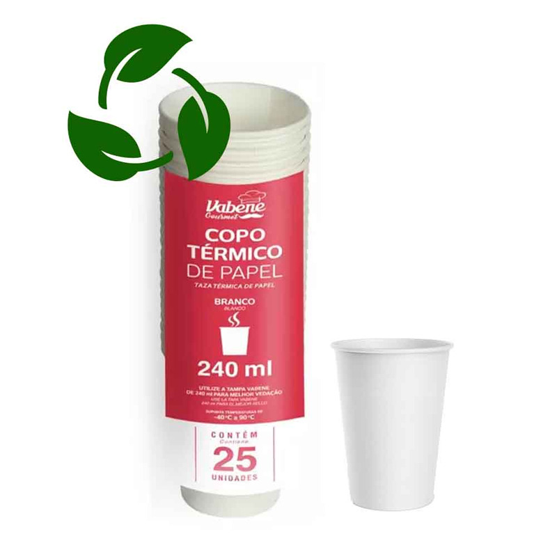 COPO PAPEL BRANCO VABENE 25x240ml