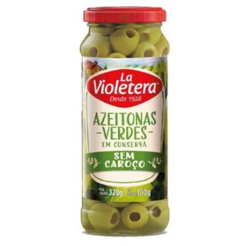 AZEITONA LA VIOLETERA CAROCO INTEIRA VERDE  160g