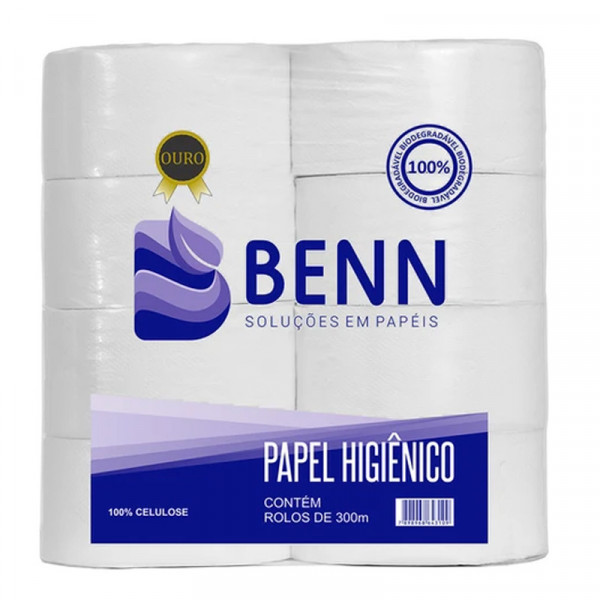 PAPEL HIGIENICO ROLAO CLEAR 100% CELULOSE  8x300m Ref.43.138