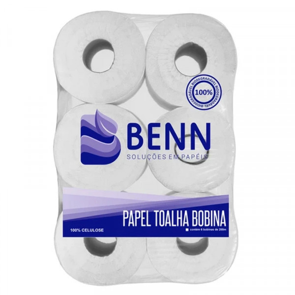 PAPEL HIGIENICO ROLAO BENN  100% Celulose  8x300m Ref.43.138