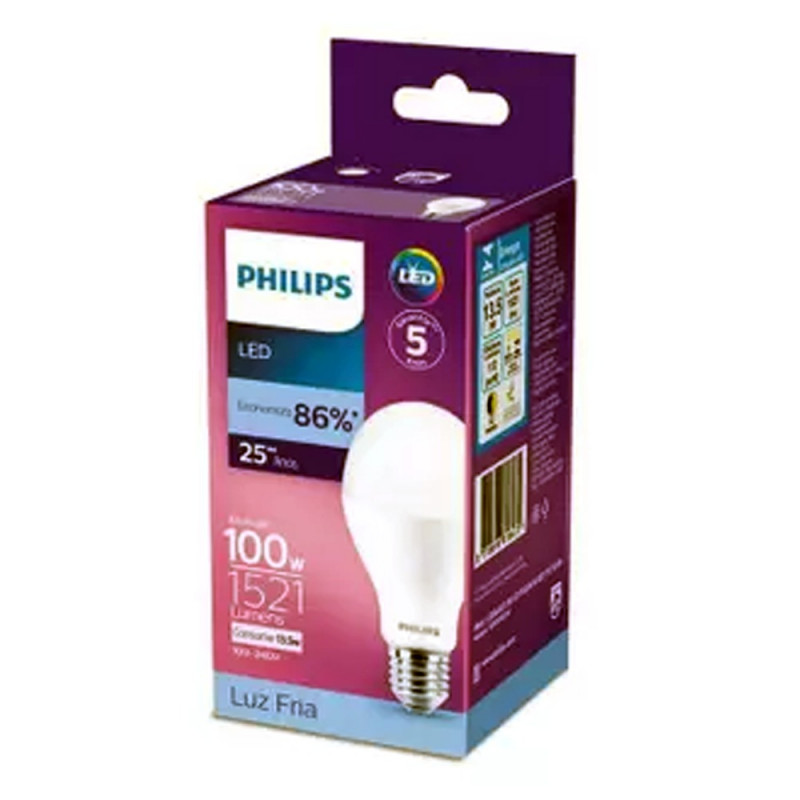 LAMPADA LED BULBO PHILIPS BRANCA  13 5W