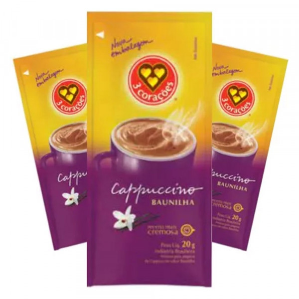 CAPPUCCINO 3 CORACOES BAUNILHA SACHE  50x20g