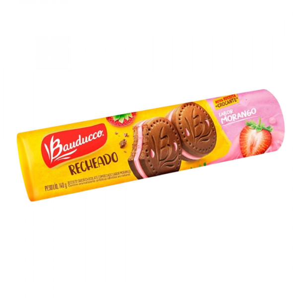 BISCOITO BAUDUCCO GULOSOS RECHEADO MORANGO 140g