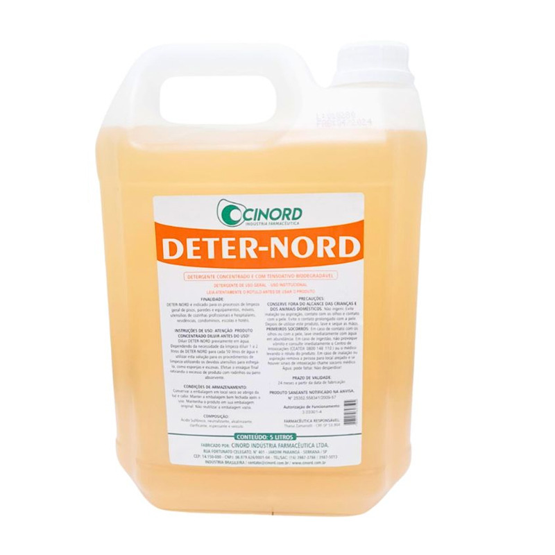 DETERGENTE HOSPITALAR NEUTRO NORD CINORD 5 LTS