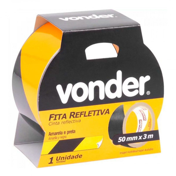 FITA REFLET ADESIV 50MMX3M AMARPRETA