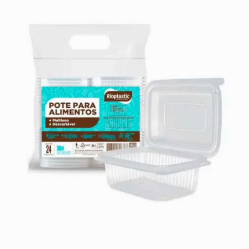 KIT POTE RETANGULAR PRAFESTA/RIOPLASTIC  24x500ml