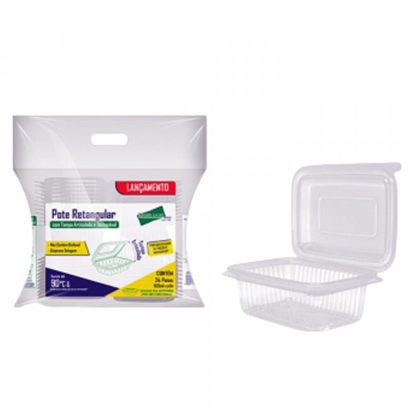 KIT POTE RETANGULAR PRAFESTA/RIOPLASTIC  24x750ml