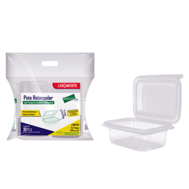 KIT POTE RETANGULAR PRAFESTA/RIOPLASTIC  24x750ml