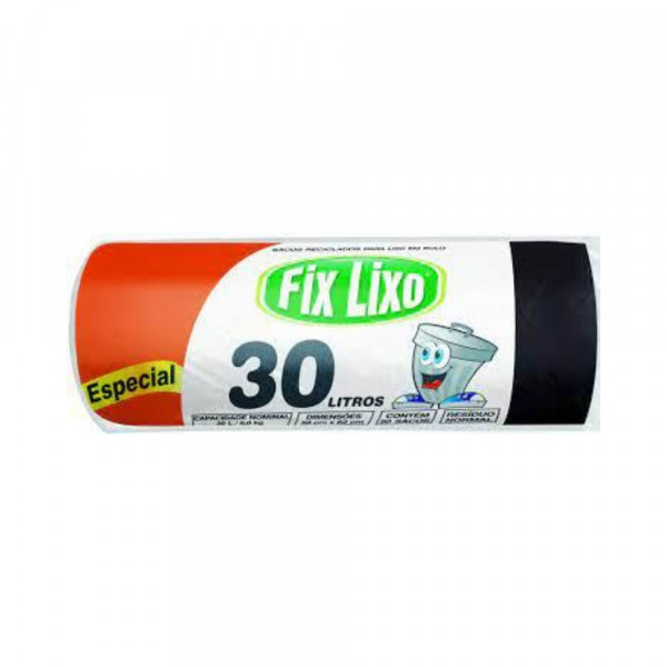 SACO FIX LIXO ROLO ESPECIAL PRETO 30x50Un 59x62cm