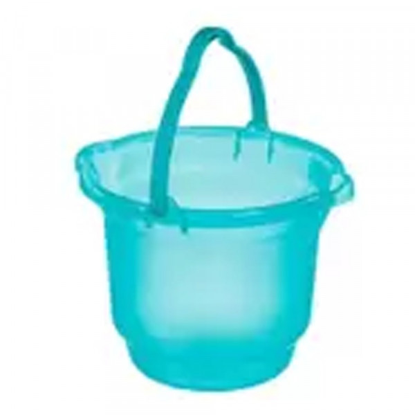 BALDE PLASTICO PLASVALE AZUL TRANSLUCIDO 2 BICOS  8L