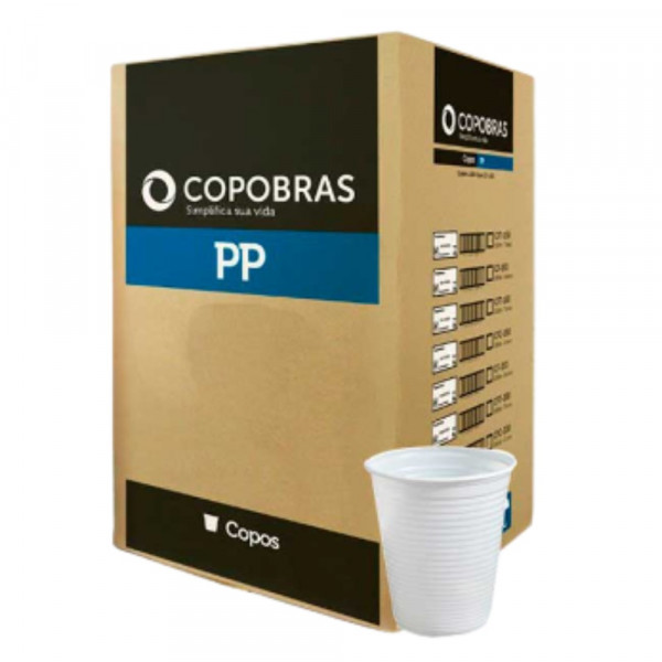 COPO DESCARTAVEL COPOBRAS PP BRANCO 2500x200ml CF200