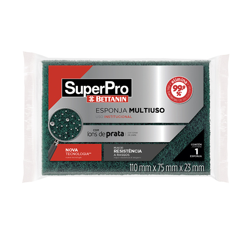 ESPONJA DUPLA FACE SUPERPRO PRO CLEAN SP9472 EMBALADA INDIVIDUAL