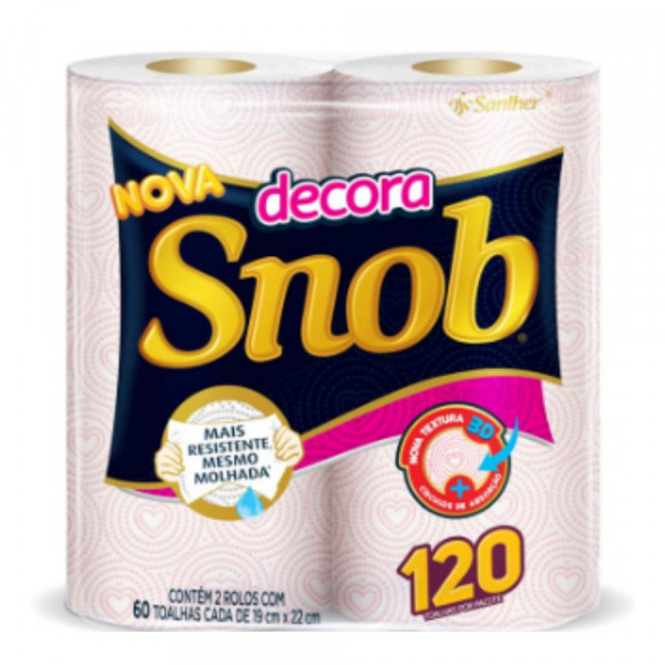 PAPEL TOALHA SNOB DECORA 2Un - 120Fls